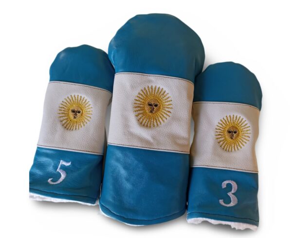 Set de fundas para Drive y Maderas. Temática bandera de Argentina.