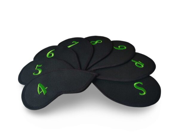 Set de fundas para palos de golf en vinil negro de alta calidad (8pzas.)